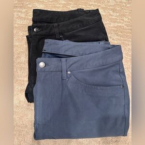 SIZE 34W / 30L - lululemon athletica Black & Blue Chinos LOT of 2 Slim Straight